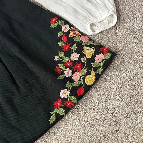 Anthropologie Maeve Long-Sleeve Embroidered Twofer Romper One-Piece Size 10 NEW - Picture 10 of 15